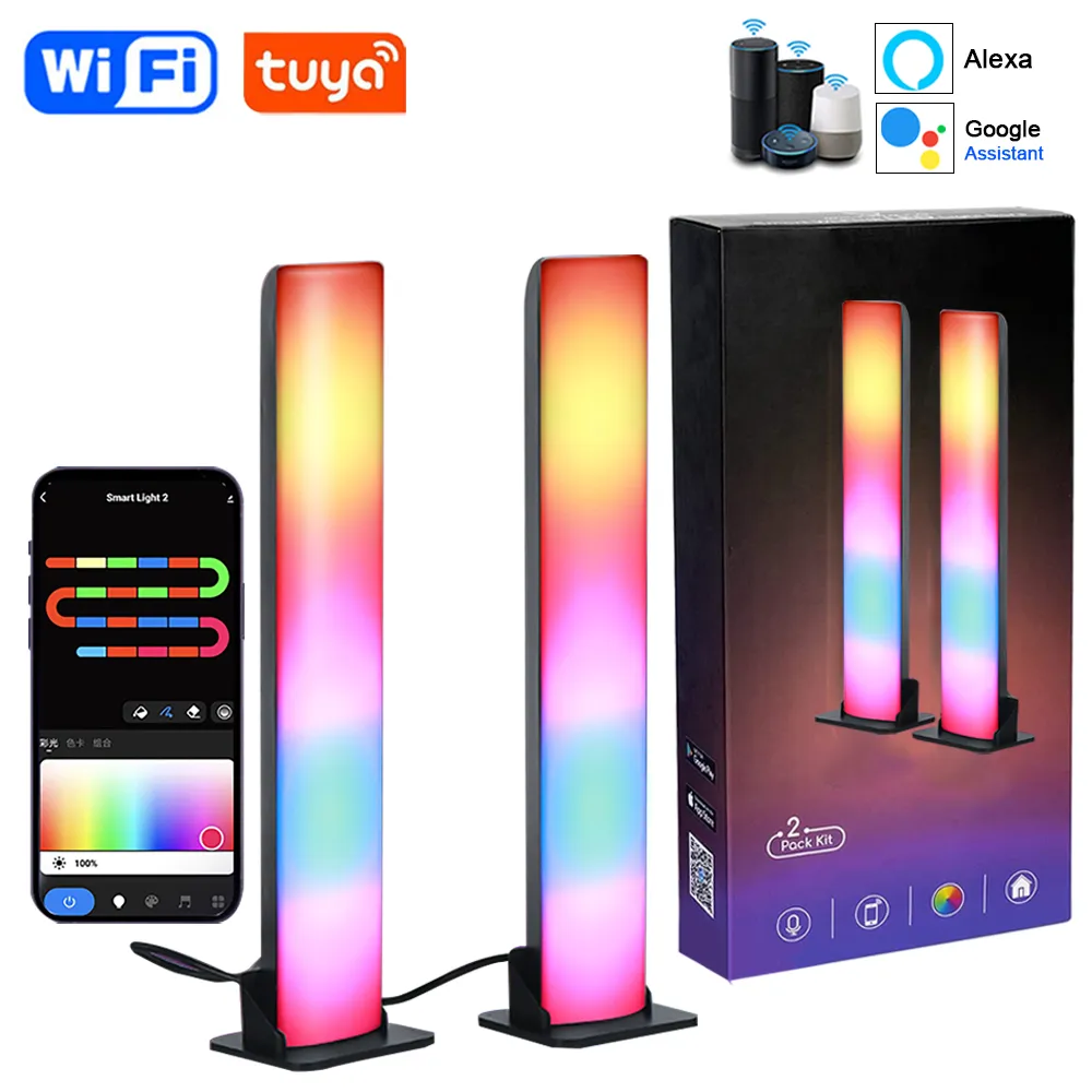 Barras de luz LED RGB inteligentes tuya wifi sincronização de música, para  jogos, pc, decoração de quarto, alexa e google home - FRETE GRÁTIS - MDT  Store