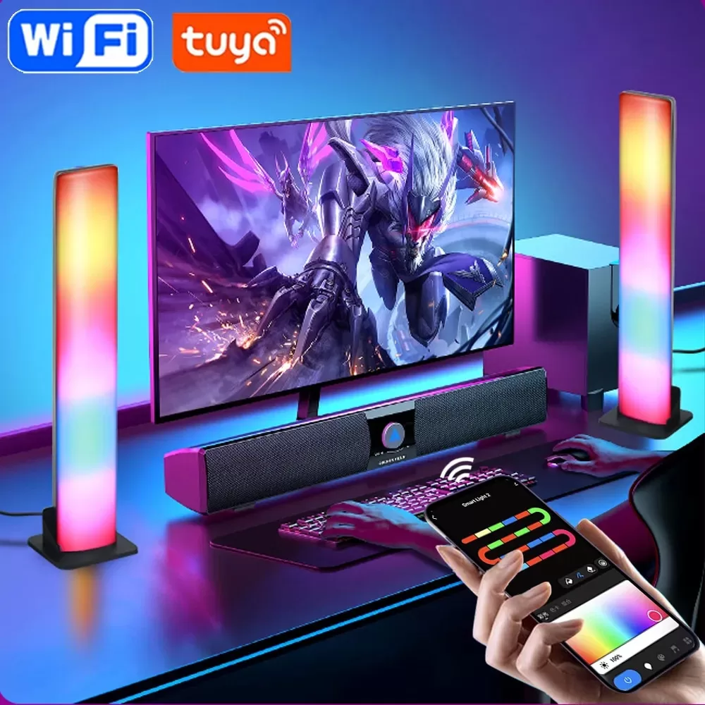 Barras de luz LED RGB inteligentes tuya wifi sincronização de música, para  jogos, pc, decoração de quarto, alexa e google home - FRETE GRÁTIS - MDT  Store