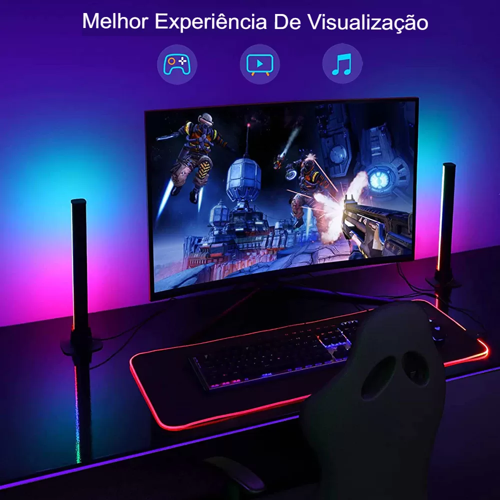 Aubesss Tuya RGBIC Barra De Luz LED De Parede Inteligente Bluetooth/WIFI  APP Controle De Voz Música Sincronização De Noturna TV Quarto De Jogos Bar  Decoração Alxe/Google Suporte - Desconto no Preço