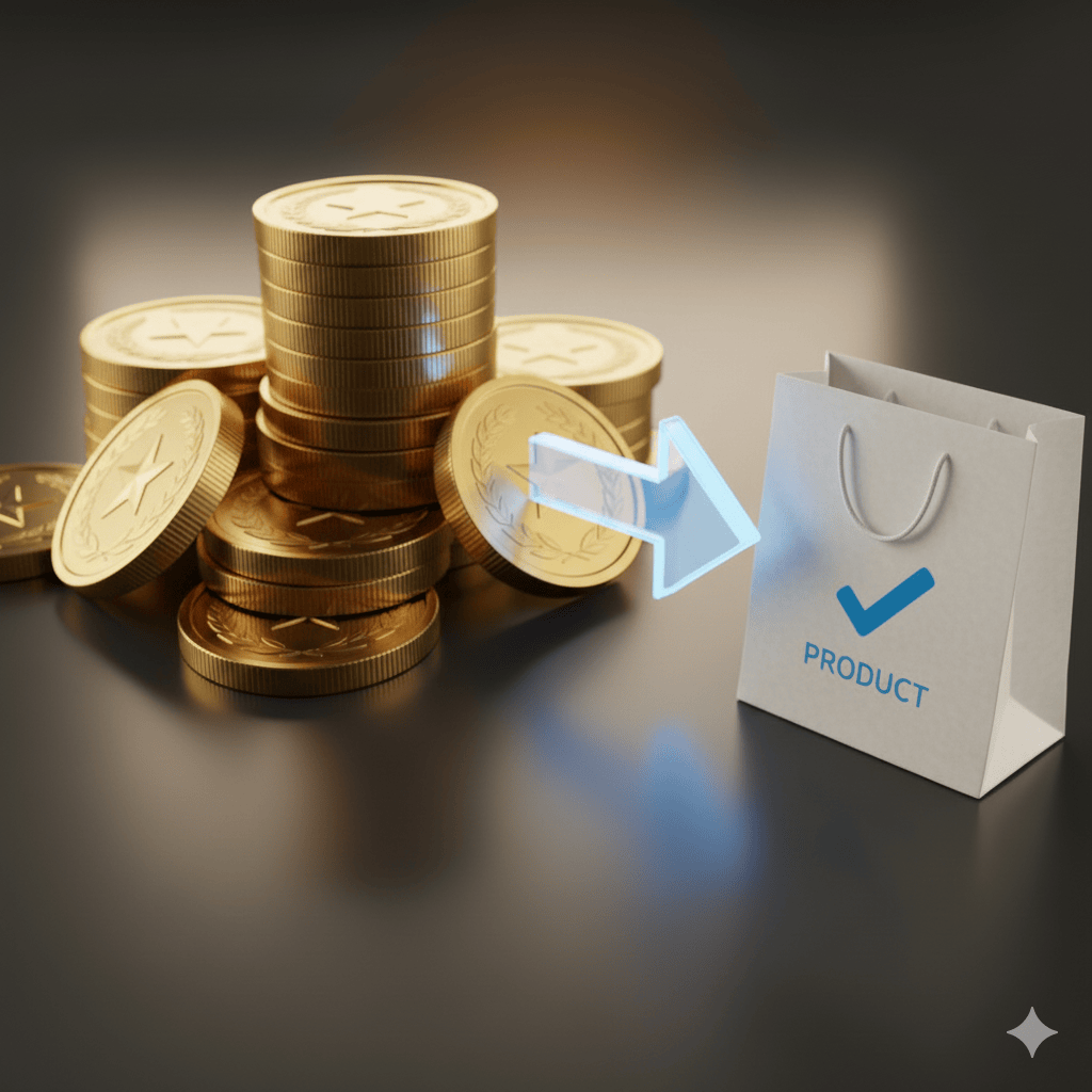 Troca de moedas por produtos